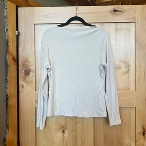 Banana Republic Factory Cozy Ribbed T-Shirt, Size L, Natural